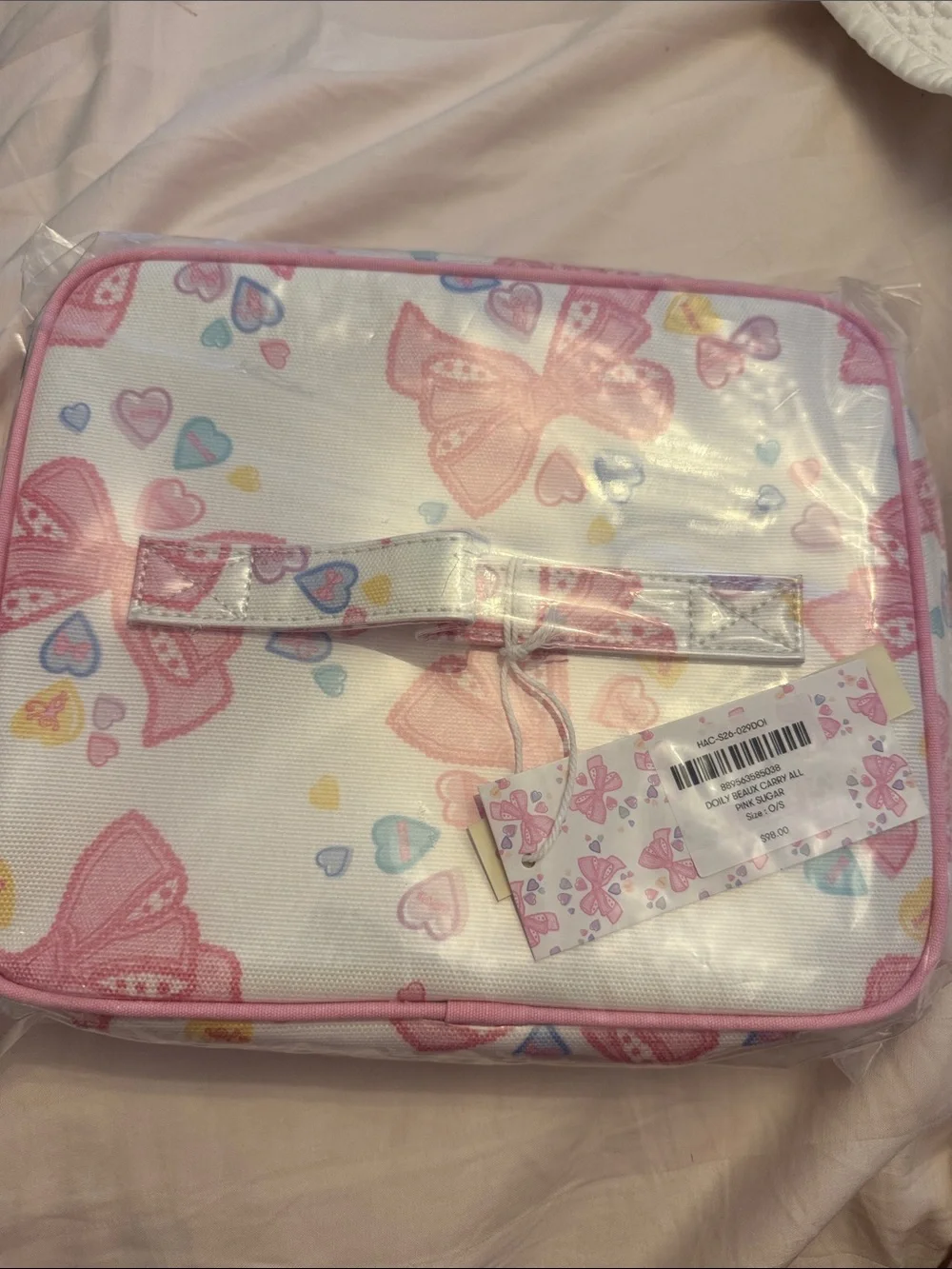 LoveShackFancy / Roller Rabbit doily beaux carry all - pink sugar cosmetic case